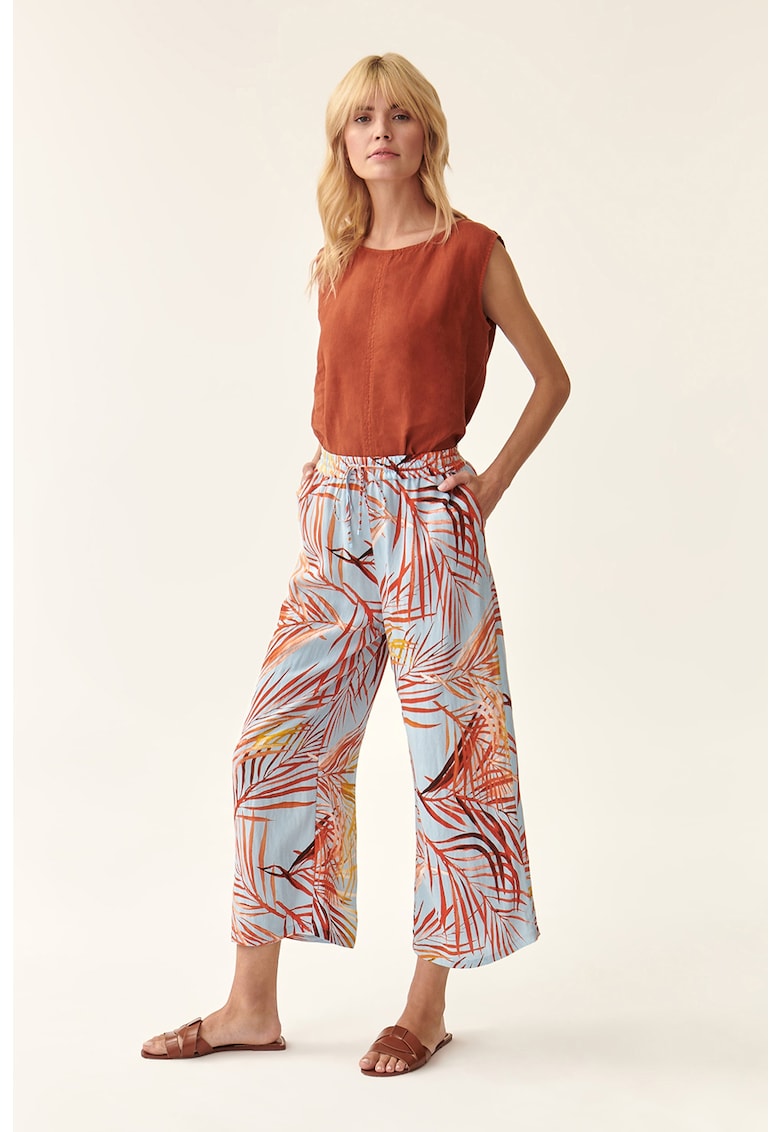 Pantaloni lejeri cu imprimeu tropical