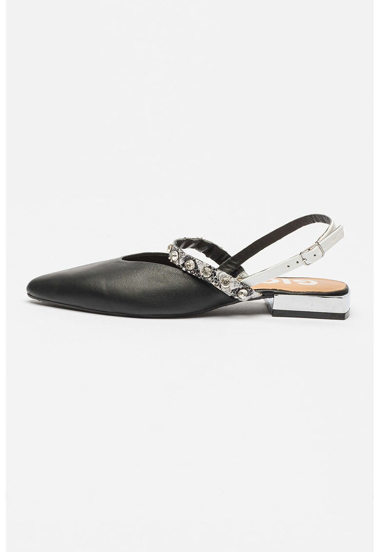 Balerini slingback din piele Crato