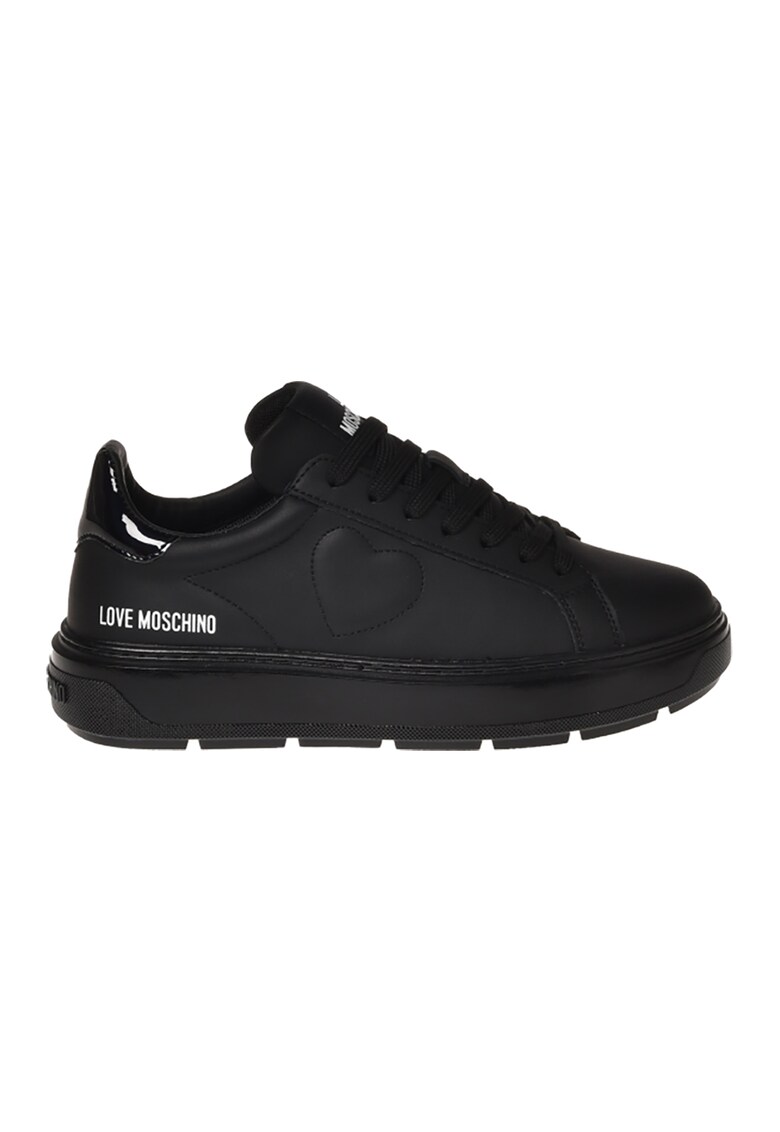 Pantofi sport de piele si piele ecologica cu talpa contrastanta