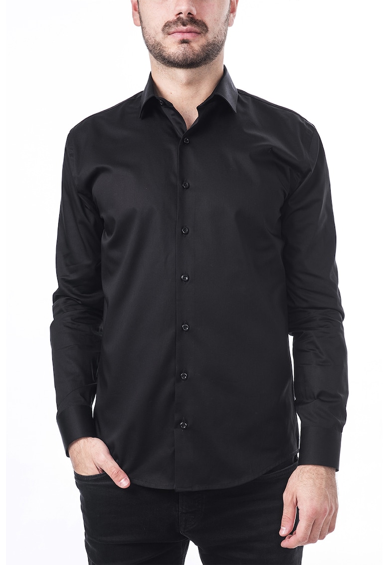 Camasa slim fit cu guler ascutit