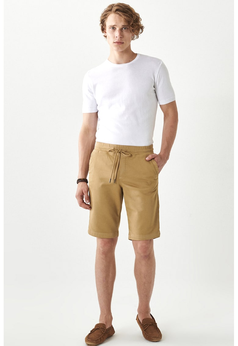 Bermude slim fit cu snur