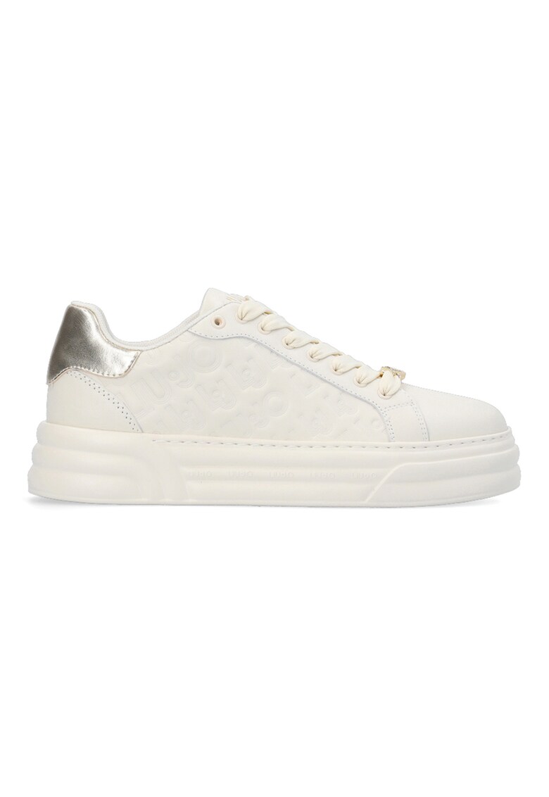 Pantofi sport de piele cu logo in relief