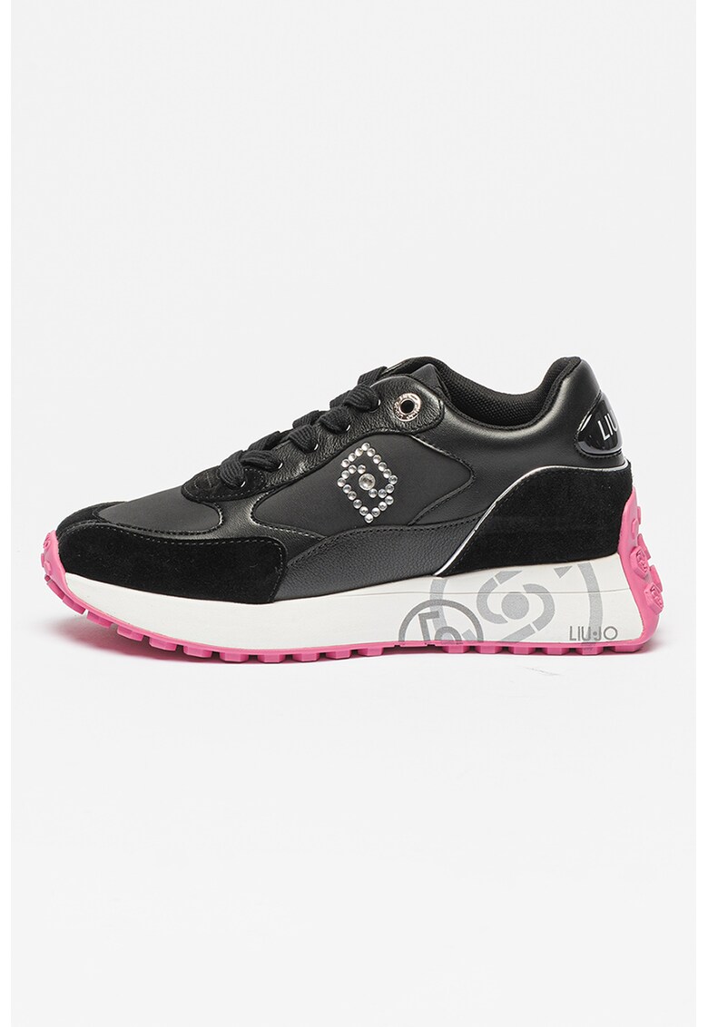 Pantofi sport de piele si piele intoarsa