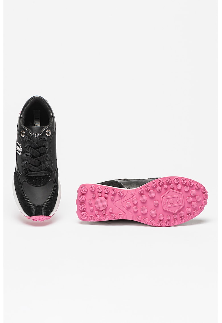 Pantofi sport de piele si piele intoarsa