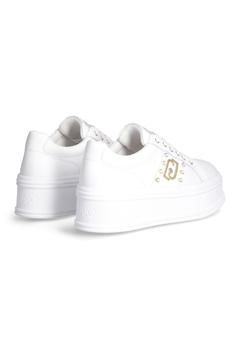 Pantofi sport flatform cu detalii cu perle sintetice