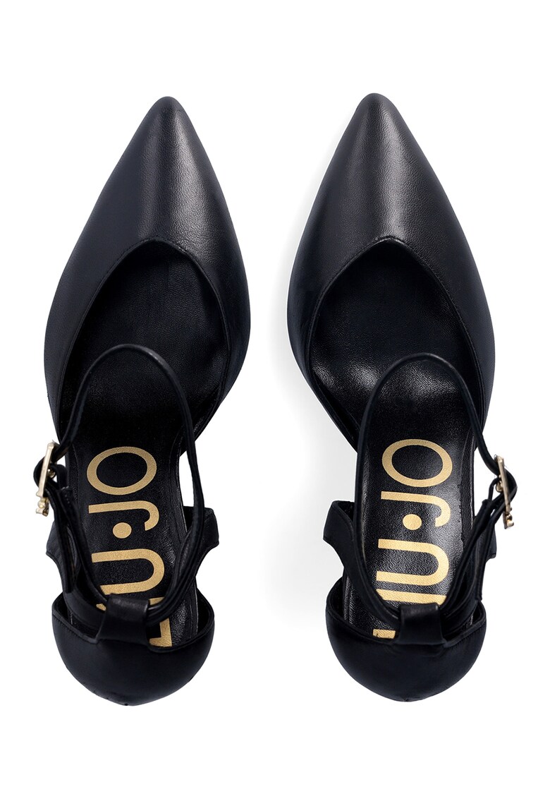 Pantofi stiletto de piele cu varf ascutit