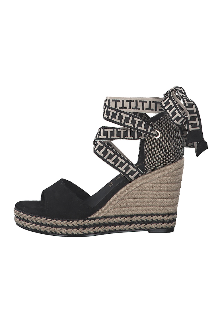 Sandale-espadrile wedge cu bareta infasurabila