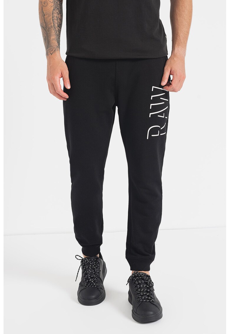 Pantaloni sport cu snur si logo