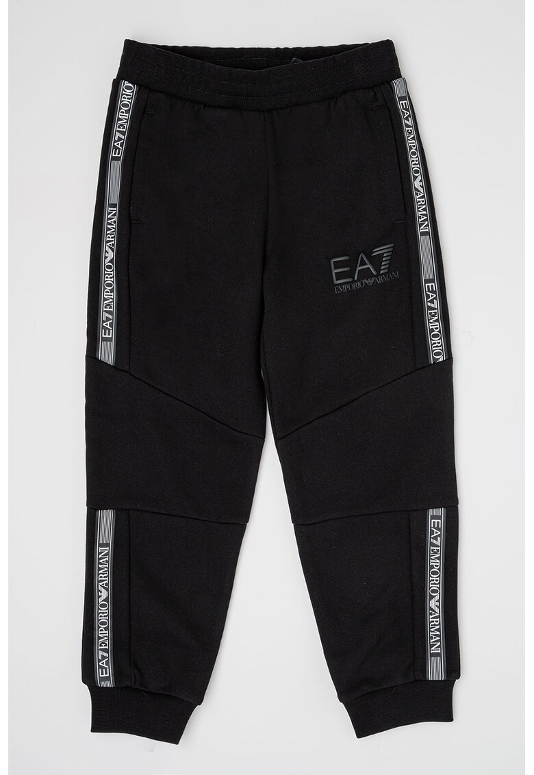 Ea7 Pantaloni sport cu benzi laterale cu logo