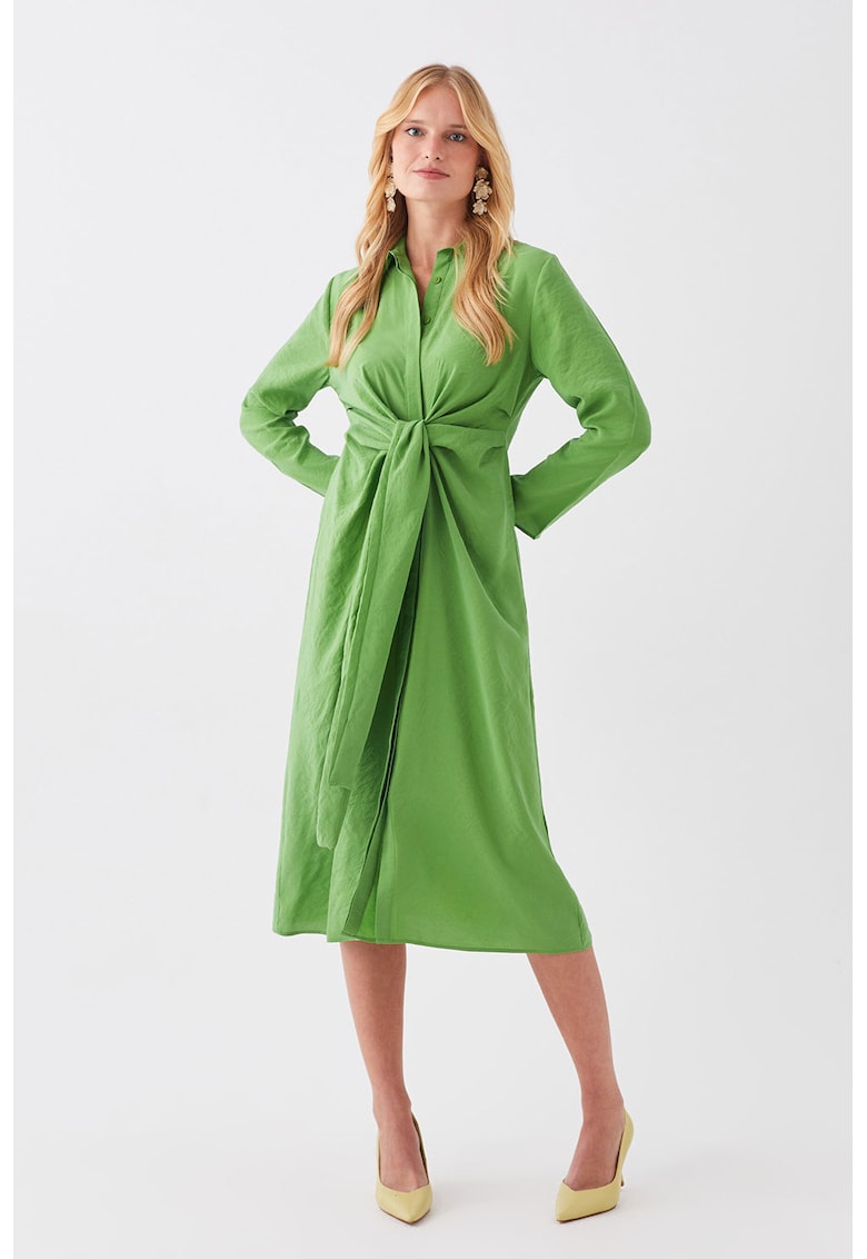 Rochie-camasa midi din amestec de modal
