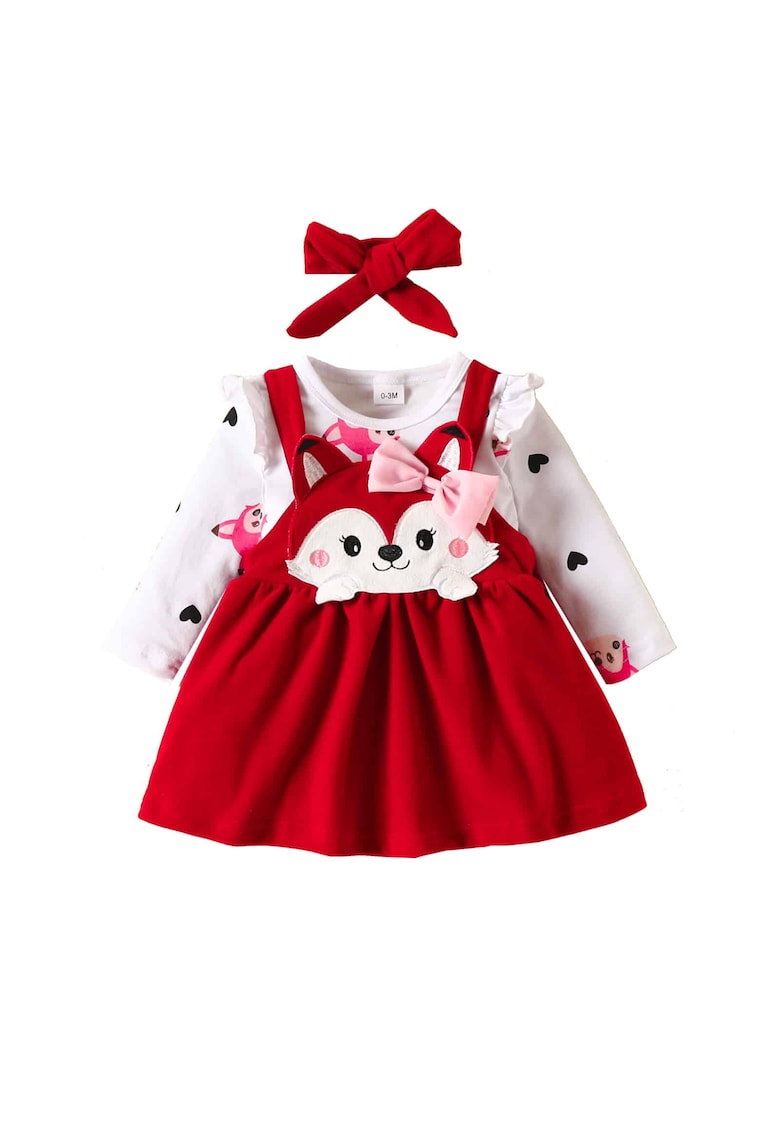 Set Rochita cu imprimeu Fetite Alice Set Rochita cu imprimeu Fetite Alice