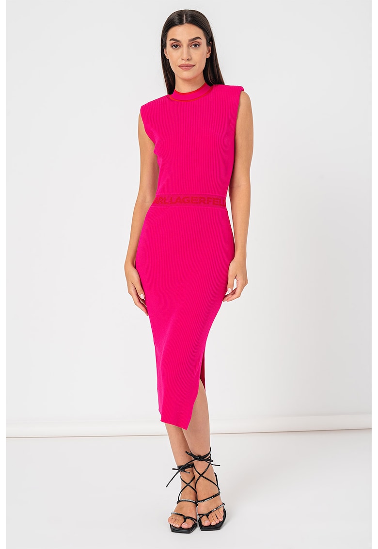 Rochie bodycon tricotata cu slit lateral