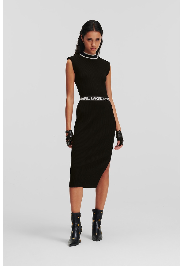 Karl Lagerfeld Rochie bodycon tricotata cu slit lateral