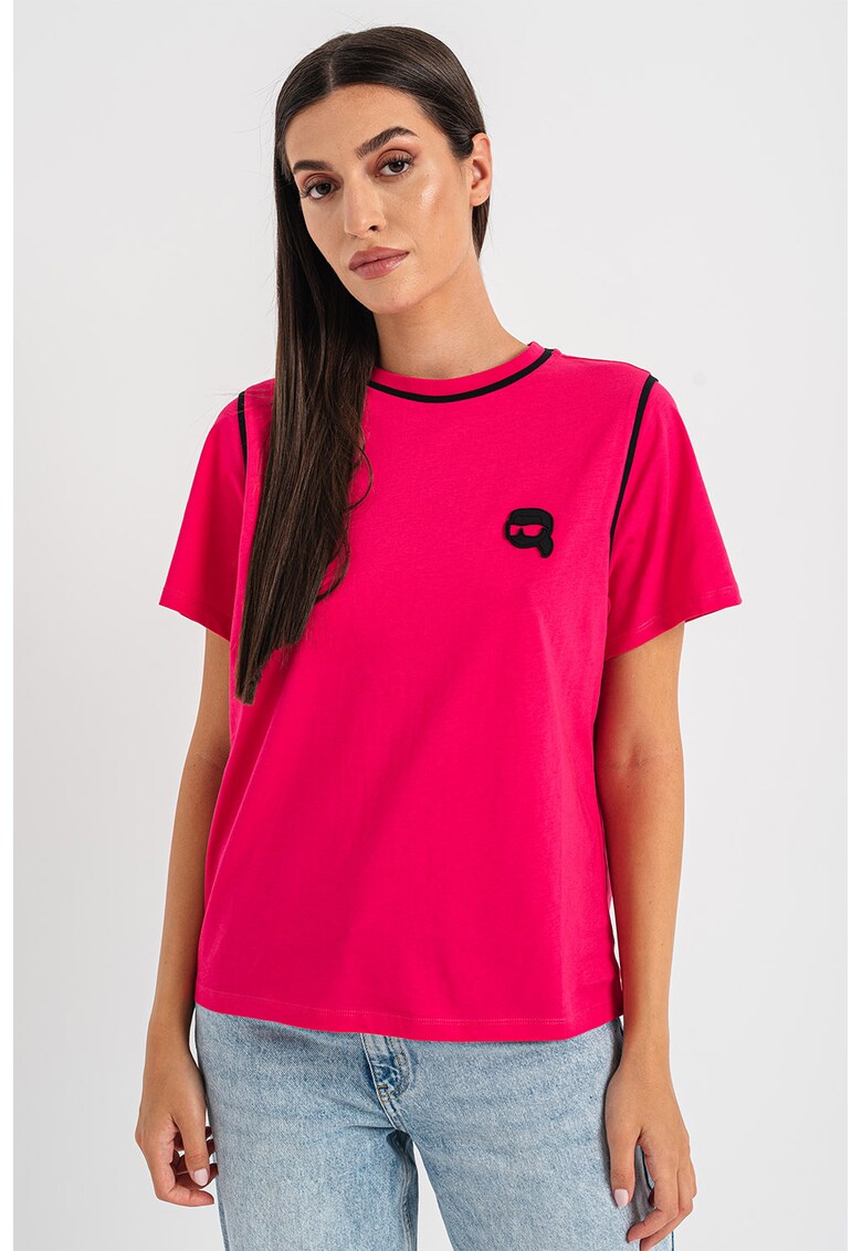 Tricou de bumbac organic cu detalii contrastante
