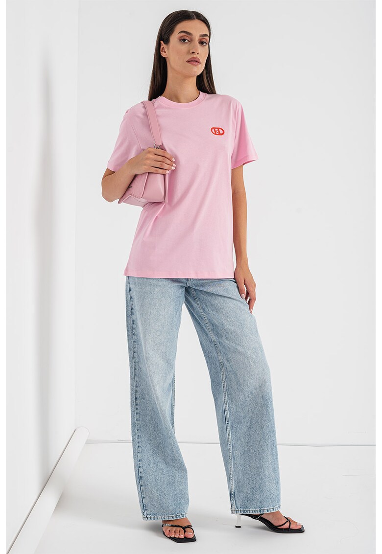 Tricou lejer cu imprimeu logo pe spate