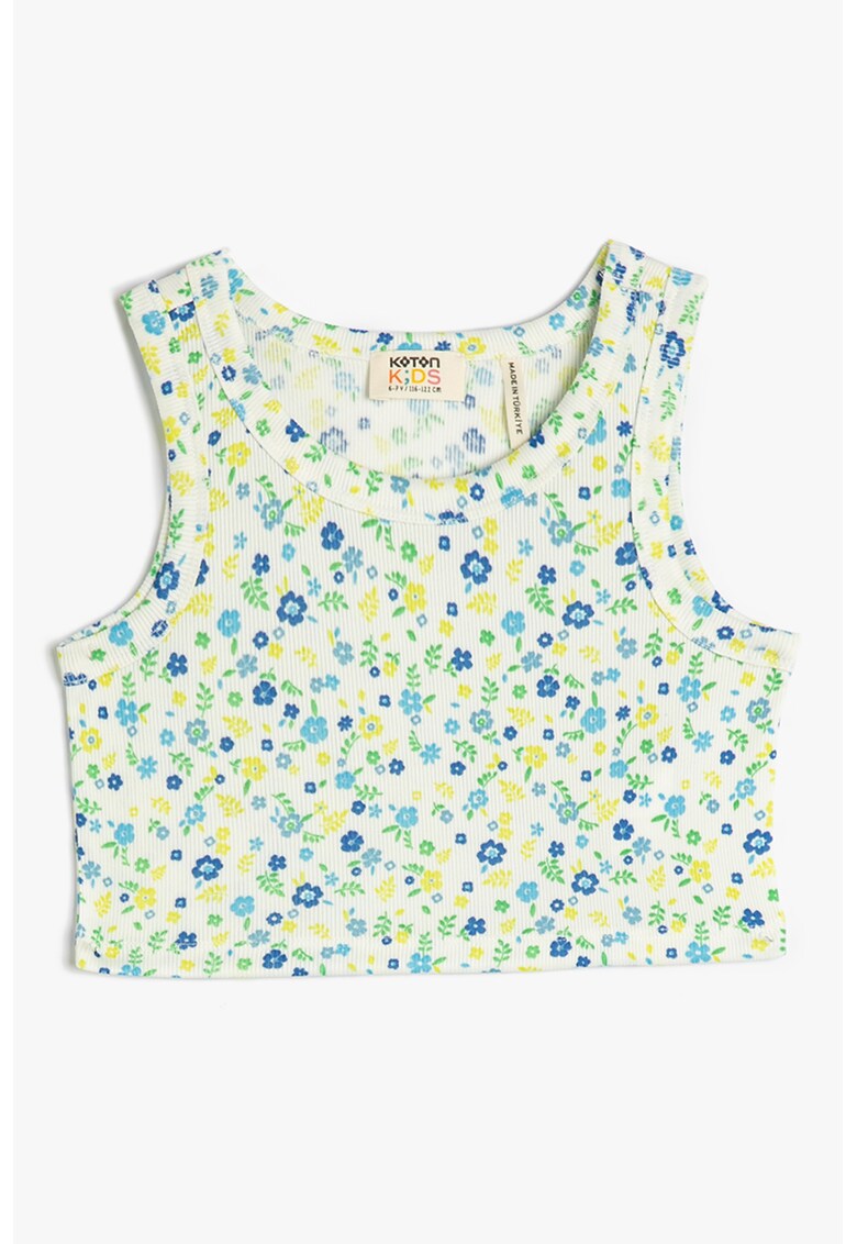 Top crop cu imprimeu floral