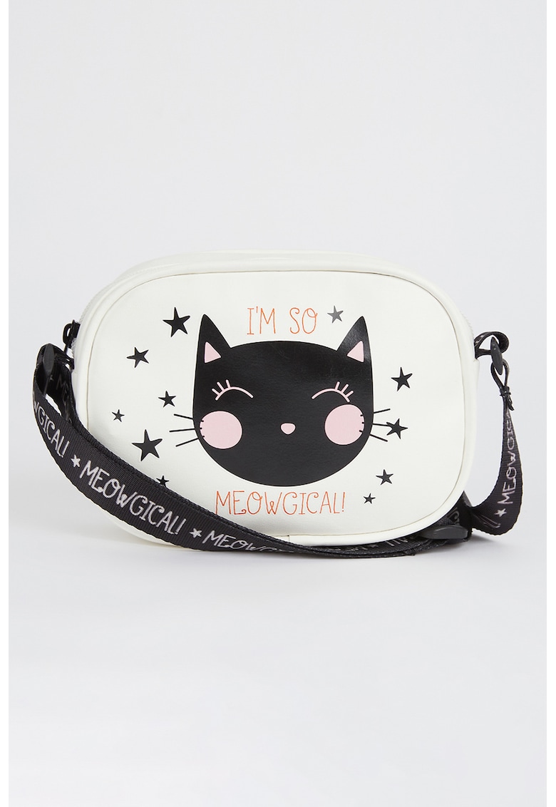 Geanta crossbody de piele ecologica cu imprimeu grafic