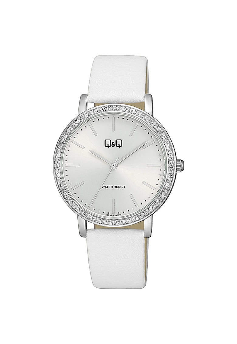 Ceas analog de dama -  Alb/Argintiu