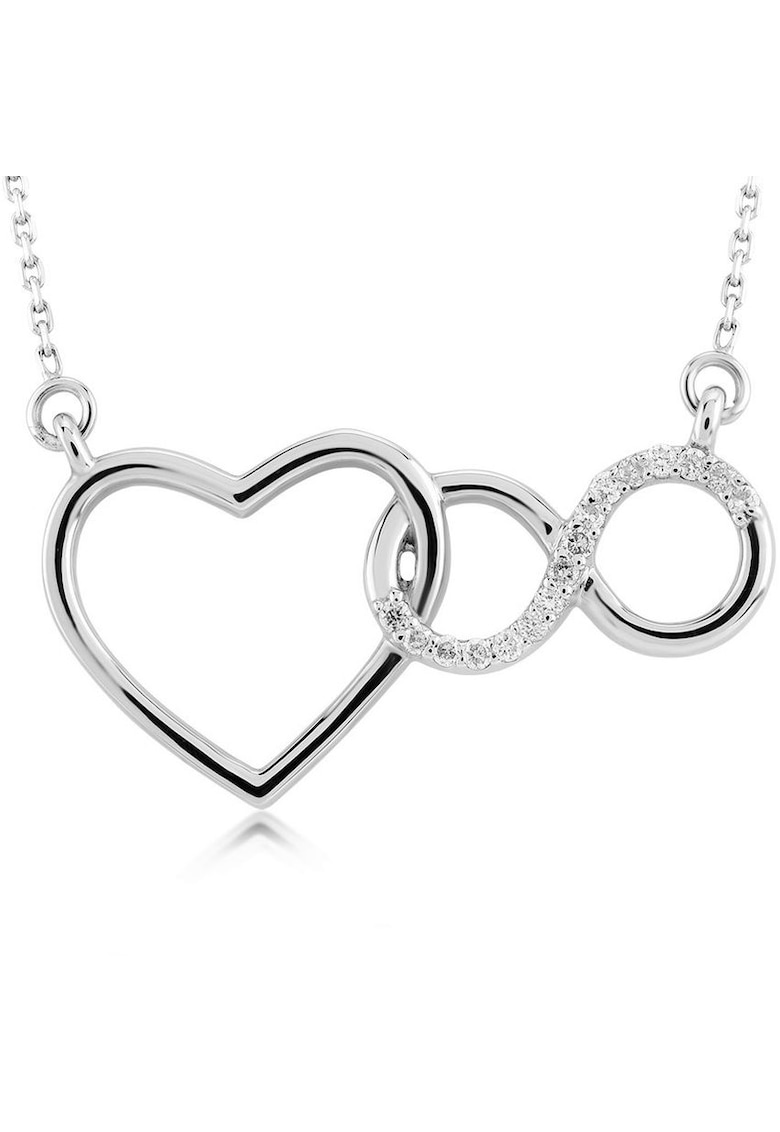 Colier Achen Aur Alb - 14K - Diamante de 0.04 Carate