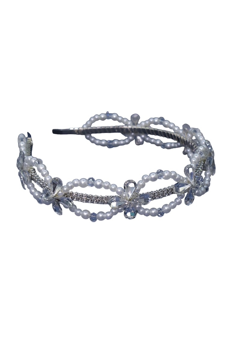 Diadema argintie - cu perle si pietre - Barnaby C1