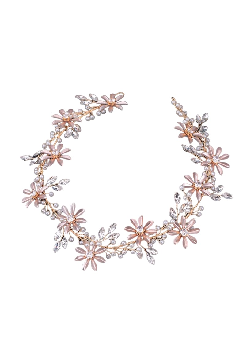 Accesoriu de par auriu - cu floricele si pietre - Alvar C18
