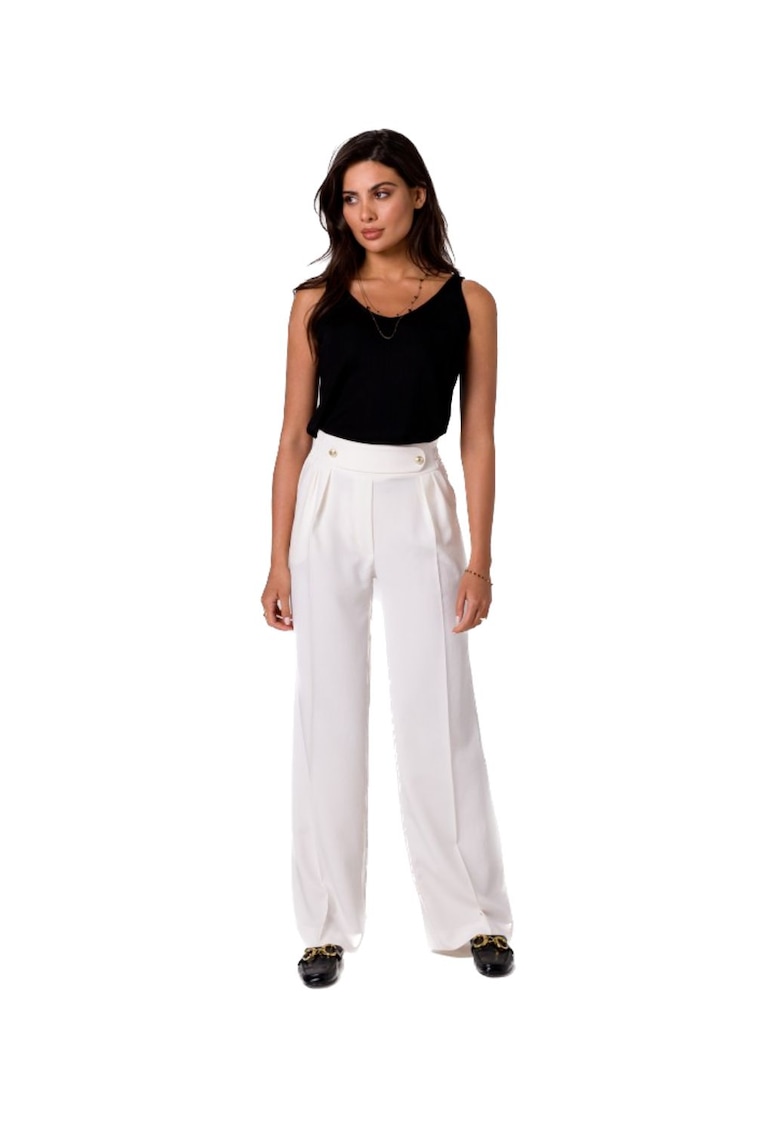 Pantaloni culottes pentru femei - Iblidwen - cremos - Alb