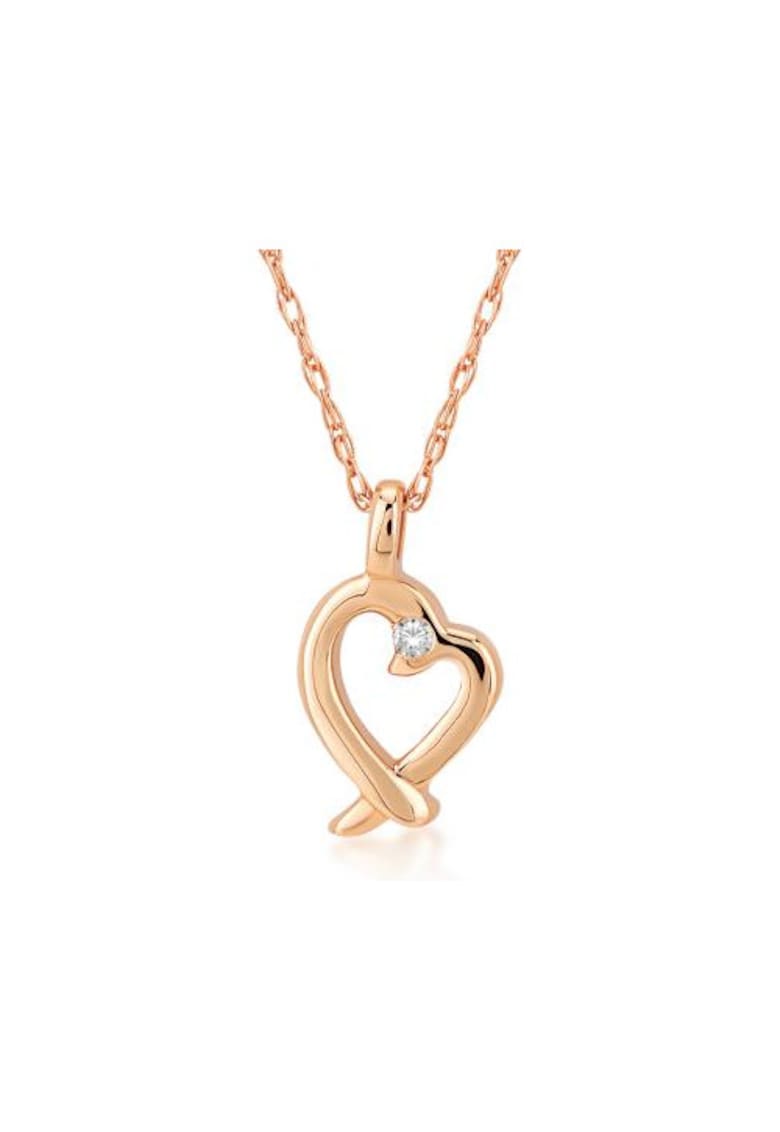 Colier Leeds Aur Roz - 14K - Diamante de 0.01 Carate