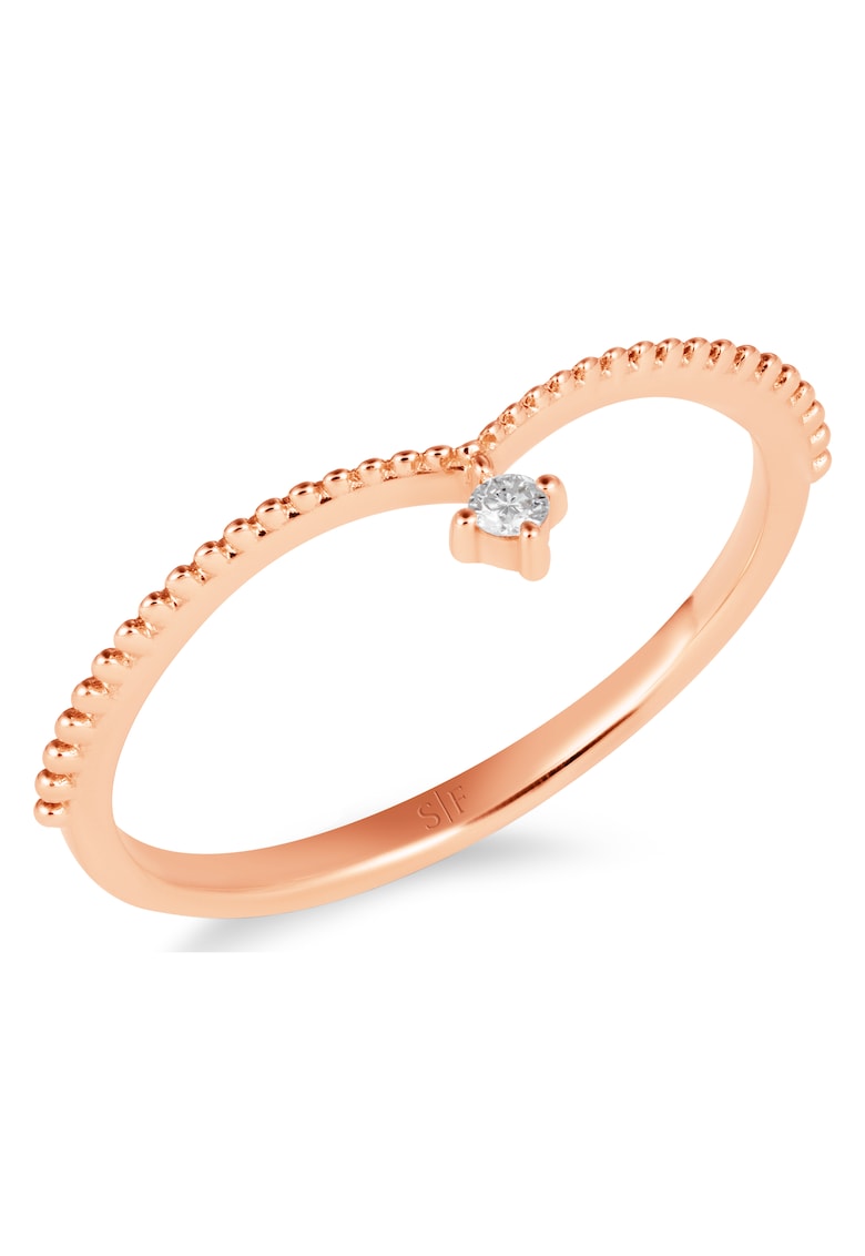 Inel Espoo Aur Roz - 18K - Diamant de 0.04 Carate