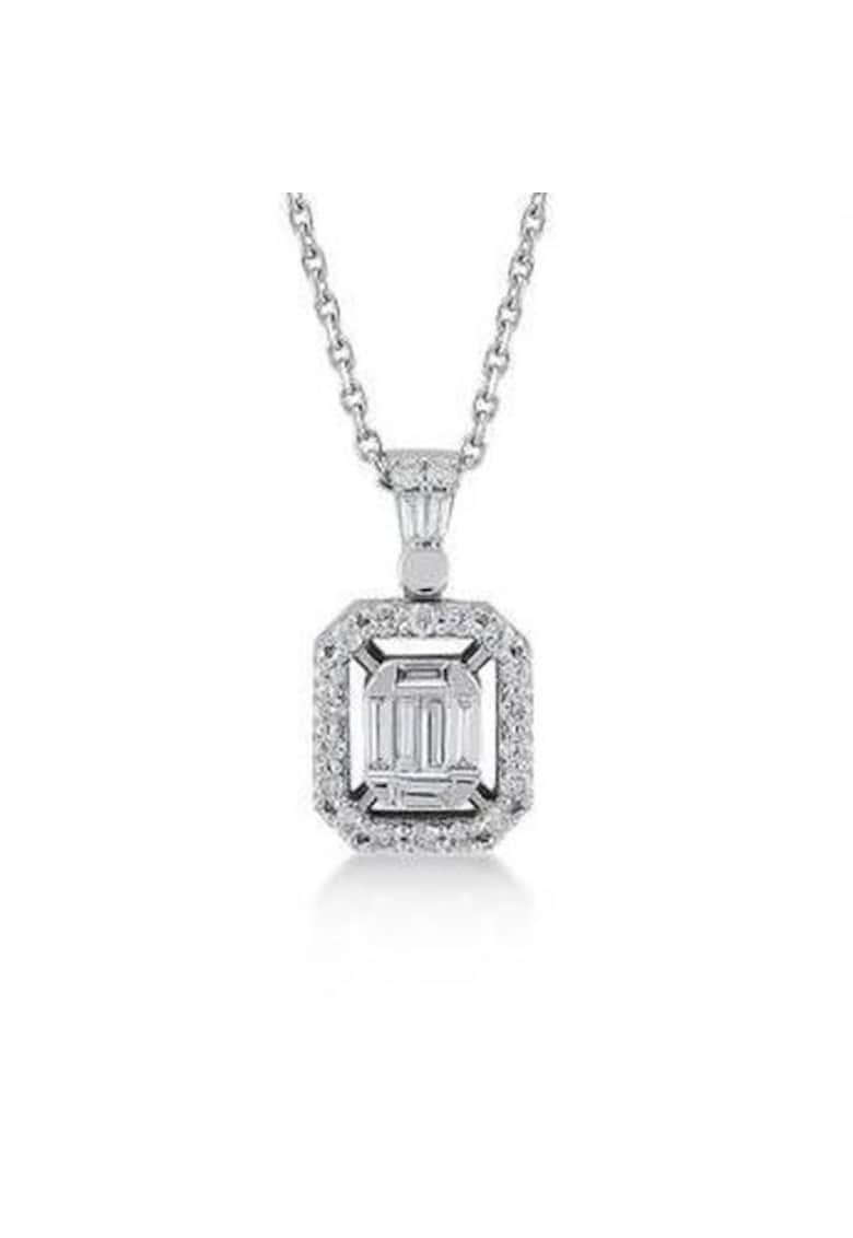 Colier Aur Alb - 14K - Diamante de Carate - 0.29 ct
