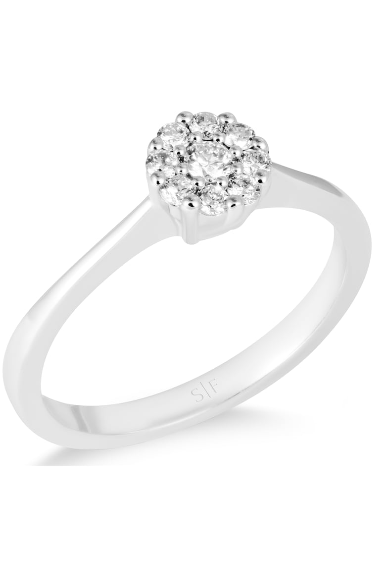 Inel Sevilia Aur Alb - 14K - Diamante de 0.22 Carate