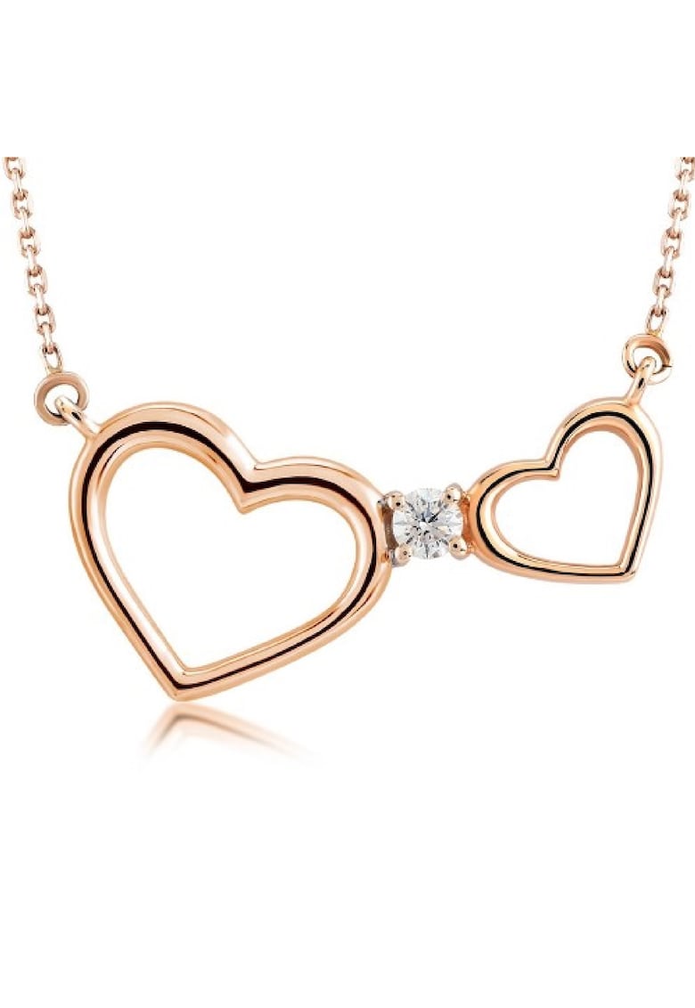 Colier Volgograd Aur Roz - 14K - Diamant de 0.03 Carate