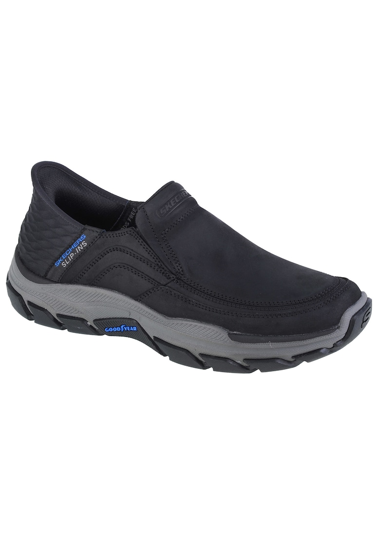 Pantofi sport - barbati - RESPECTED ELGIN SLIP-INS 204810-BLK - piele ecologica - Negru/Albastru - Piele ecologica
