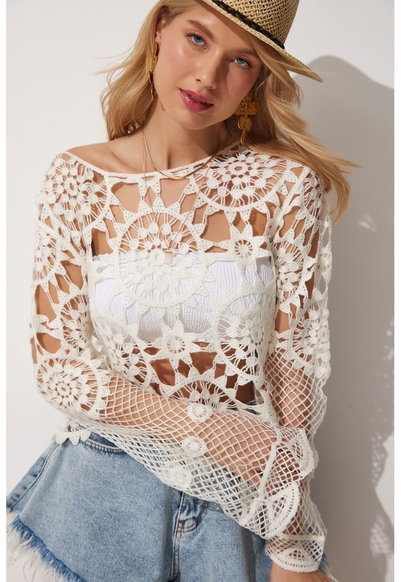 Bluza crosetata din dantela