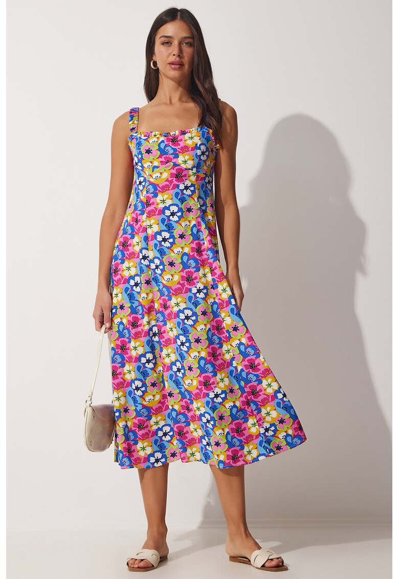 Rochie evazata cu imprime floral