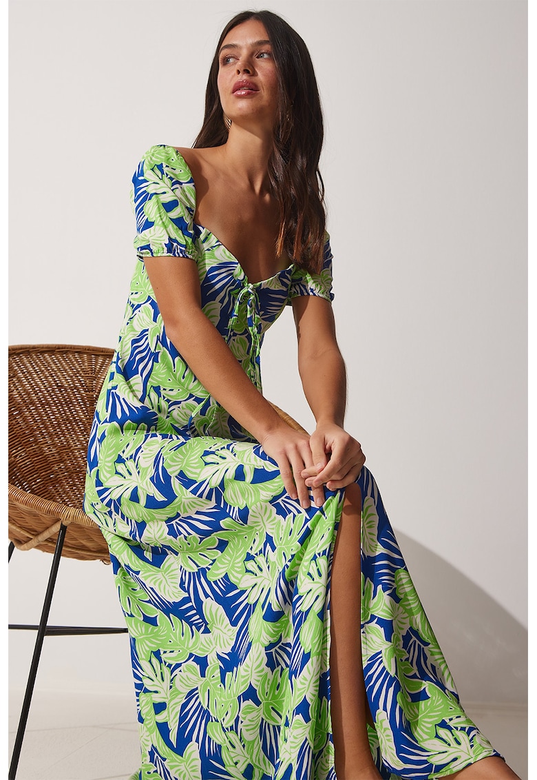Rochie maxi cu imprimeu tropical