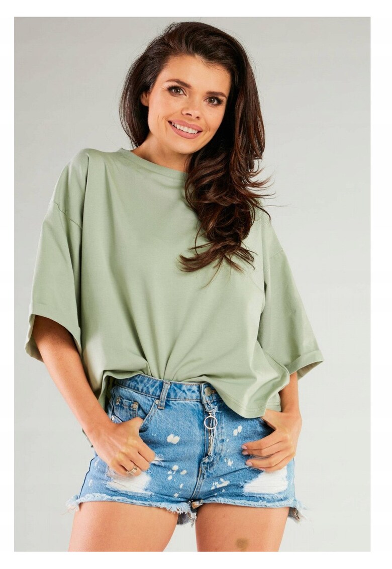 Bluza dama - Bumbac/Lycra - Verde menta -