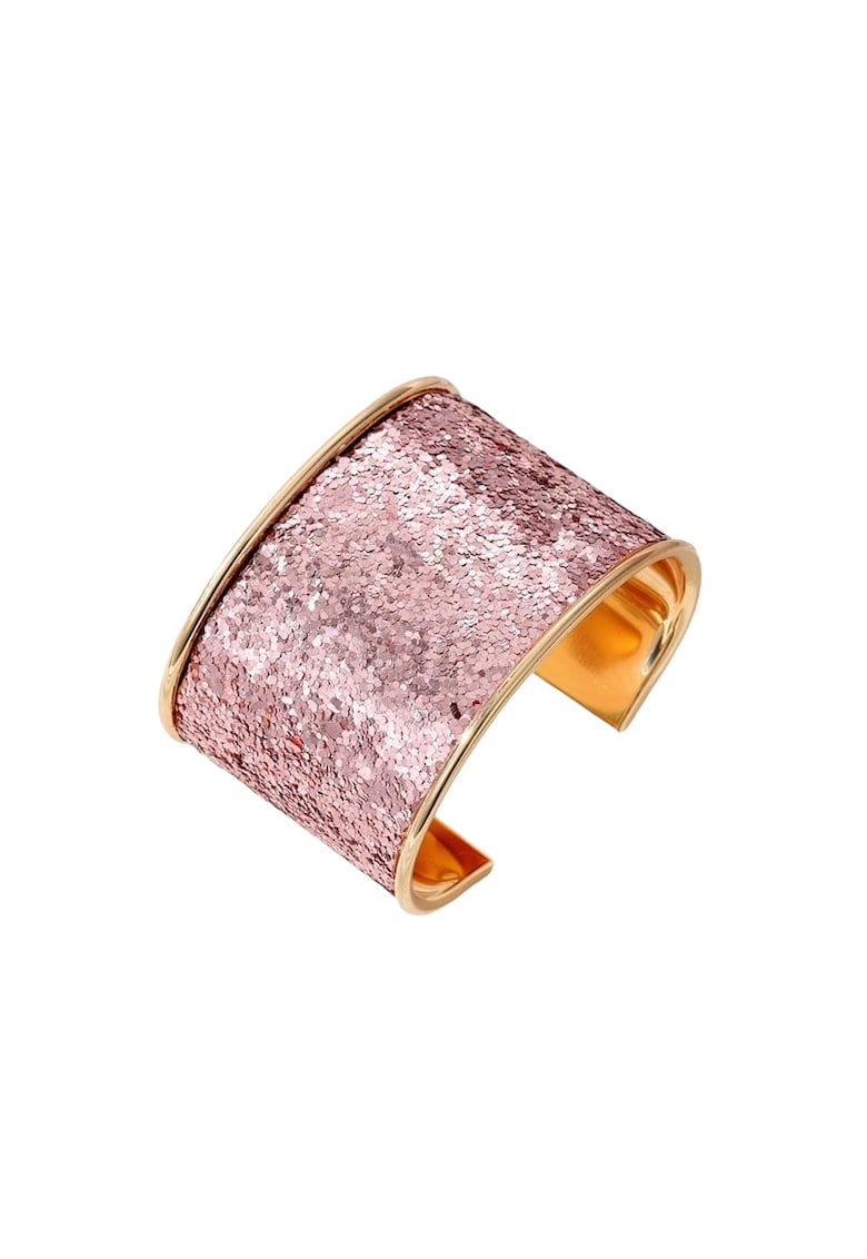 Bratara aurie - reglabila - cu paiete roz - Absalon C1