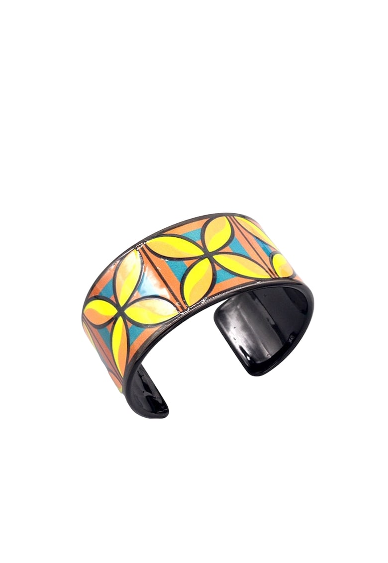 Bratara neagra - cu model floral - Adalena C1