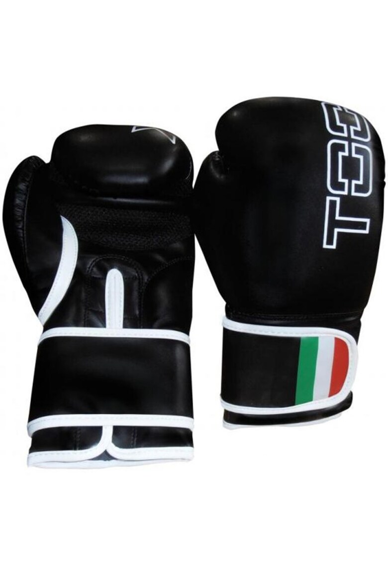 Manusi de box LEOPARD material din piele ecologica - banda tricolora - dimensiune