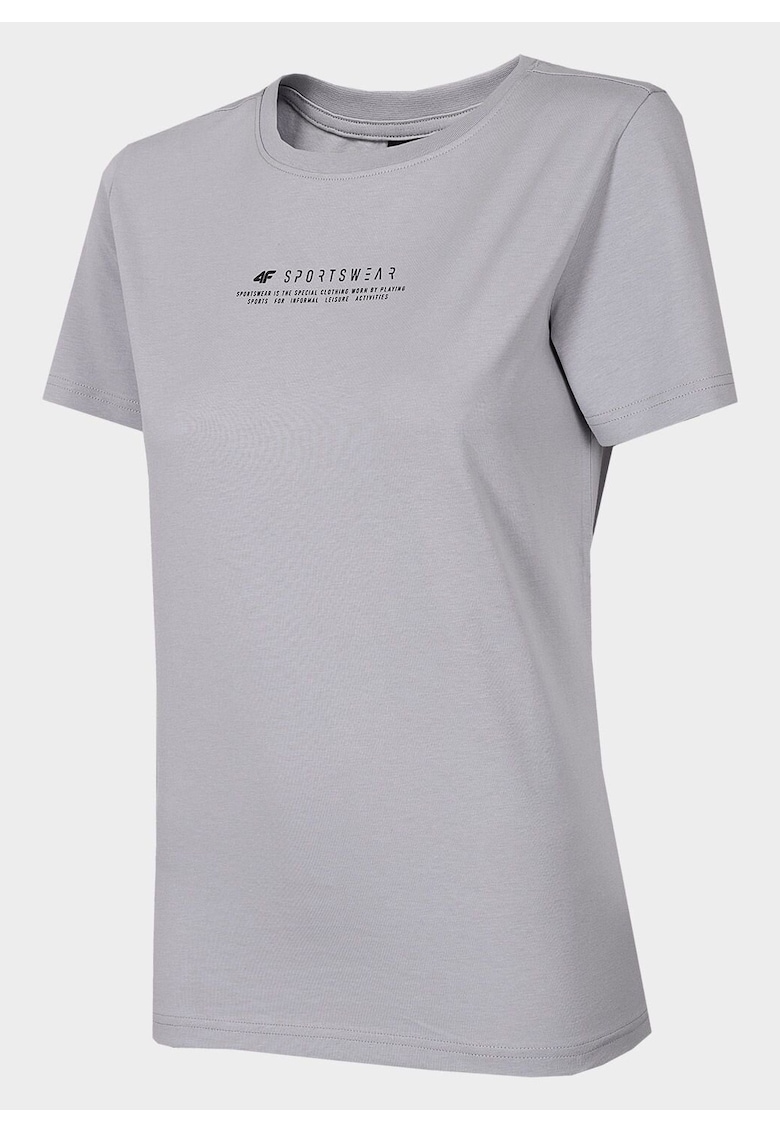 Tricou dama bumbac - gri deschis -