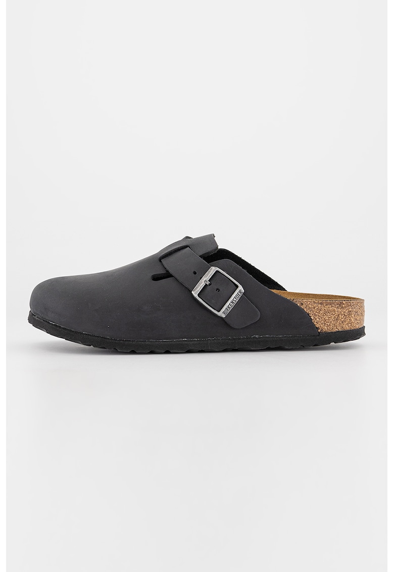 Birkenstock Saboti de piele cu barete ajustabile - Negru