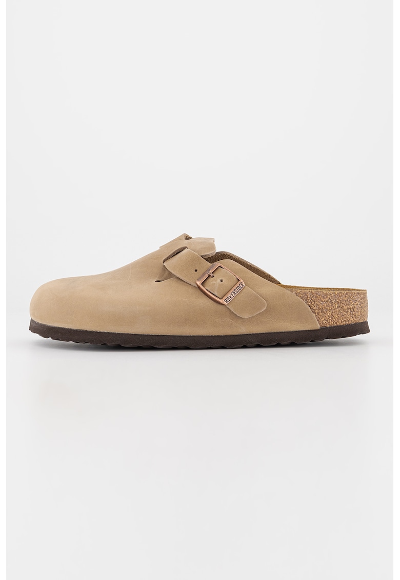 Saboti unisex de piele Boston - Maro camel deschis