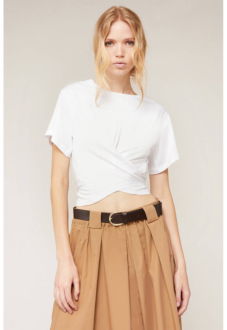 Tricou crop cu model petrecut