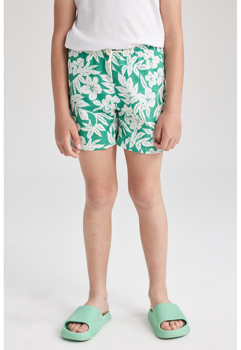 Pantaloni scurti de baie cu imprimeu tropical