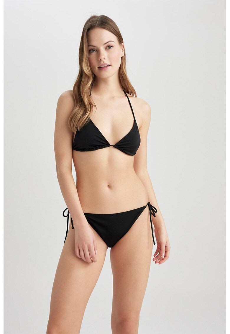 Sutien de baie uni cu cupe triunghiulare