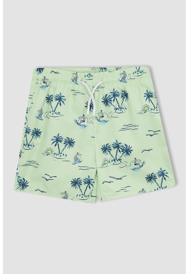 Pantaloni scurti de baie cu model tropical