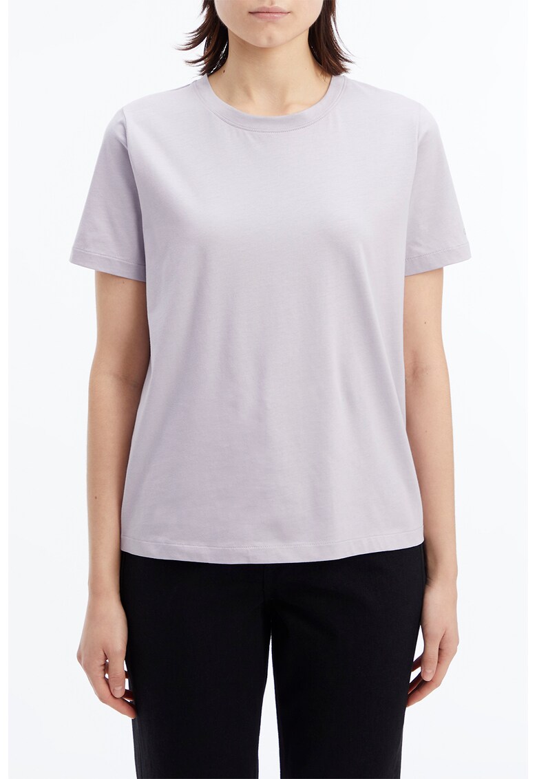 Tricou de bumbac organic cu decolteu la baza gatului