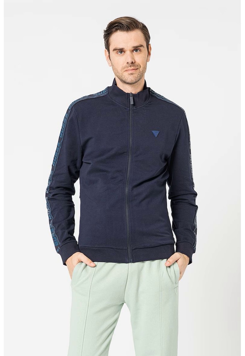 Bluza sport  cu fermoar si benzi logo 10502