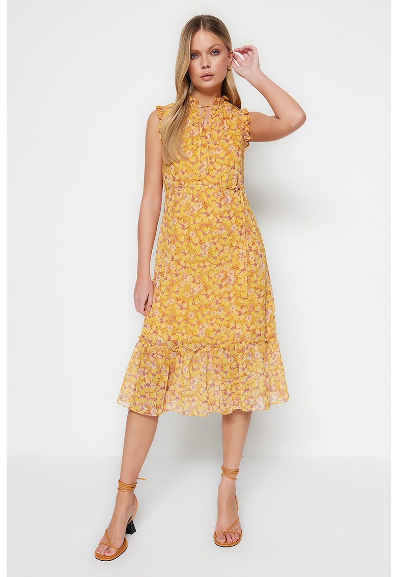 Rochie midi cu model floral