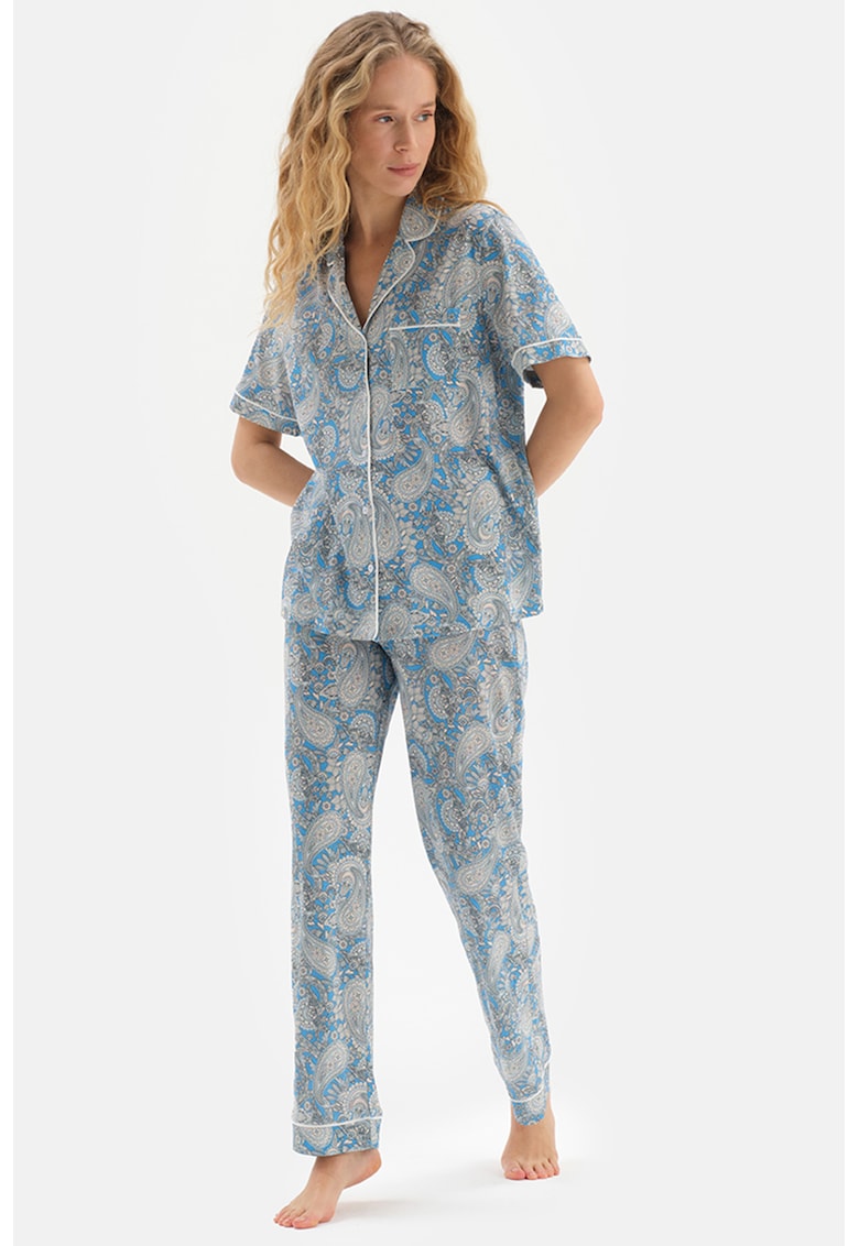 Pijama din amestec de modal cu imprimeu paisley amestec